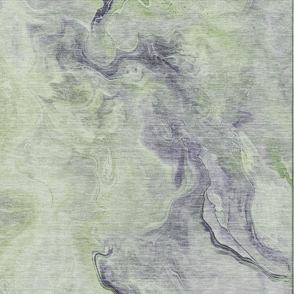 HomeRoots 8' X 10' Elegant Artichoke Green Abstract Area Rug with UV Protection & Stain Resistance for Home 697005