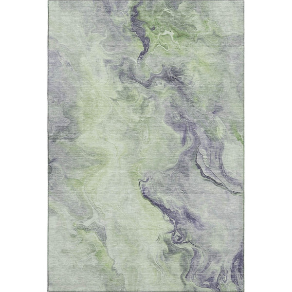 HomeRoots 9' X 12' Artichoke Green Abstract Area Rug - Stylish, Stain Resistant, UV Protected for Homes & Pets 697006