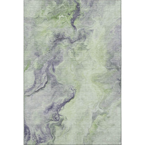 HomeRoots 10' X 14' Artichoke Green Abstract Area Rug – Washable, UV Protected, Durable & Perfect for Families 697007