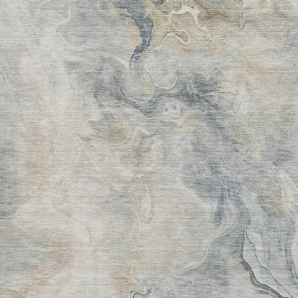 HomeRoots 8' X 10' Washable Beige Gray Ivory Abstract Area Rug - UV Protected, Durable, Modern Design for Any Room 697011