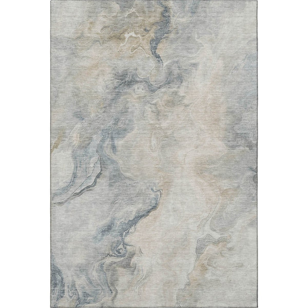HomeRoots 9' Abstract Area Rug in Beige, Gray & Ivory – Washable, UV-Protected, Stain-Resistant for Busy Homes 697012