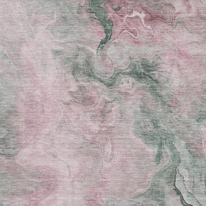 HomeRoots 5' X 8' Modern Blush Sage Ivory Abstract Area Rug - Washable, Stain-Resistant, UV Protected Design 697015