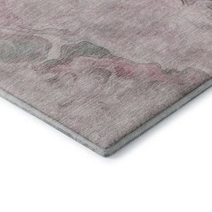 HomeRoots 8' Washable Round Rug in Blush, Sage & Ivory - Durable, Stain-Resistant, UV-Protected Design! 697016