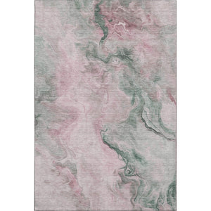 HomeRoots 10' Blush Sage and Ivory Abstract Washable Area Rug - UV Protected, Durable, Stylish & Easy Care! 697019