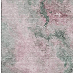 HomeRoots 10' Blush Sage and Ivory Abstract Washable Area Rug - UV Protected, Durable, Stylish & Easy Care! 697019