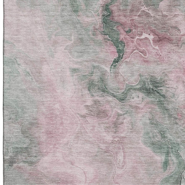 HomeRoots 10' Blush Sage and Ivory Abstract Washable Area Rug - UV Protected, Durable, Stylish & Easy Care! 697019