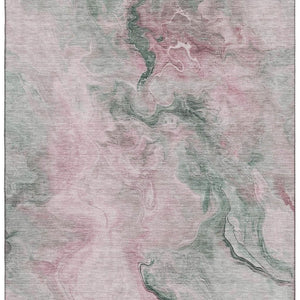 HomeRoots 10' Blush Sage and Ivory Abstract Washable Area Rug - UV Protected, Durable, Stylish & Easy Care! 697019