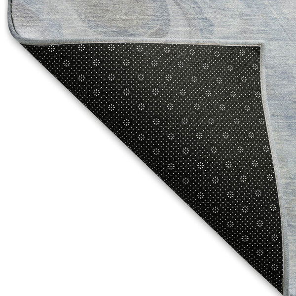HomeRoots 9' Abstract Washable Area Rug in Blue, Taupe & Beige - UV Protected, Stain-Resistant, Durable Design 697024