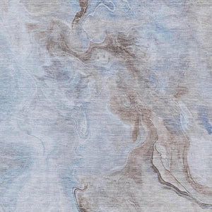 HomeRoots 10' X 14' Abstract Washable Area Rug in Blue Taupe & Beige – Durable, UV Protected & Stain Resistant! 697025