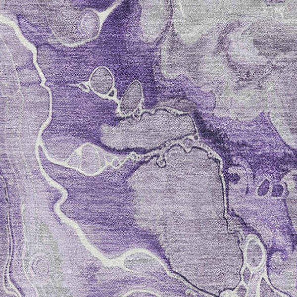 HomeRoots 8' X 10' Washable Abstract Area Rug in Purple, Gray & Ivory — UV Protected, Durable & Stylish Design 697047