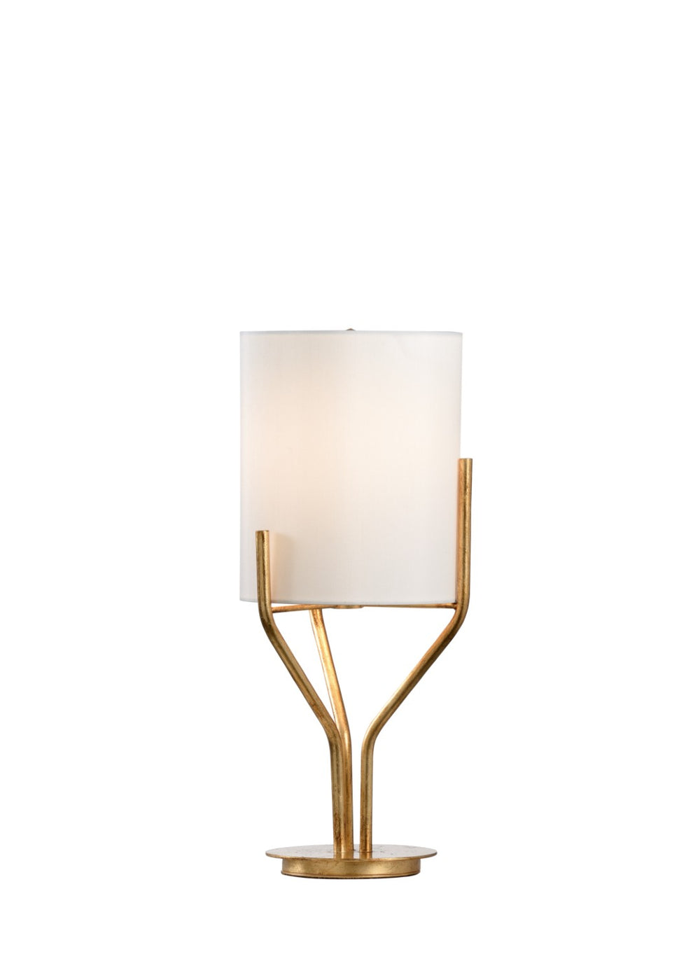 Chelsea House Small Castle Lamp With Sculpted Gold-Leaf Base, Ambient Nightstand Accent For Modern & Classic Rooms 69708