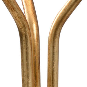 Chelsea House Small Castle Lamp With Sculpted Gold-Leaf Base, Ambient Nightstand Accent For Modern & Classic Rooms 69708