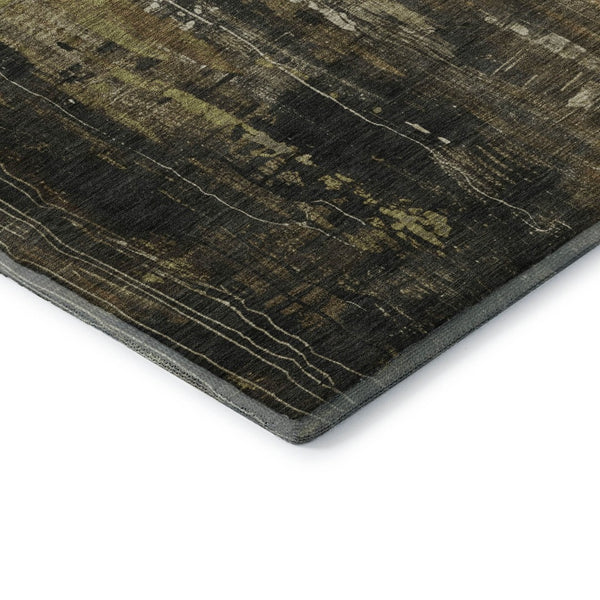 HomeRoots 10' X 14' Washable Abstract Area Rug in Beige, Charcoal & Ivory – Durable, UV-Protected, Stylish Design! 697092