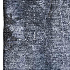 HomeRoots 8' X 10' Stylish Blue Charcoal Ivory Washable Area Rug with UV Protection for Busy Homes & Pets 697096