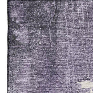 HomeRoots 8' X 10' Purple Charcoal Ivory Abstract Washable Area Rug with UV Protection for High-Traffic Spaces 697102