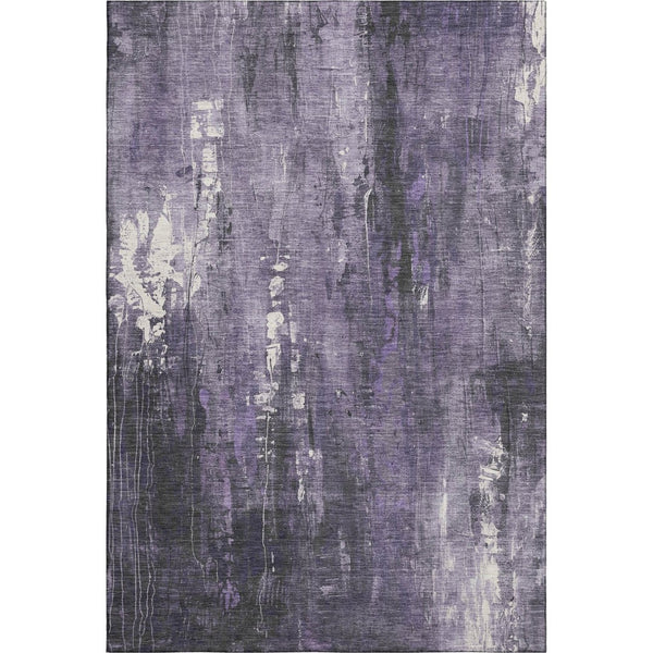 HomeRoots 9' X 12' Abstract Purple Charcoal Ivory Area Rug - Durable, Stain-Resistant, UV Protected Design 697103