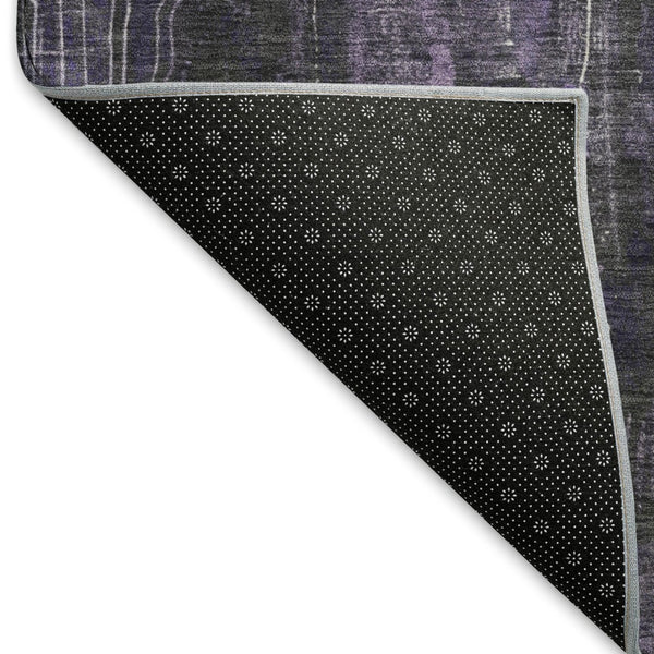 HomeRoots 9' X 12' Abstract Purple Charcoal Ivory Area Rug - Durable, Stain-Resistant, UV Protected Design 697103