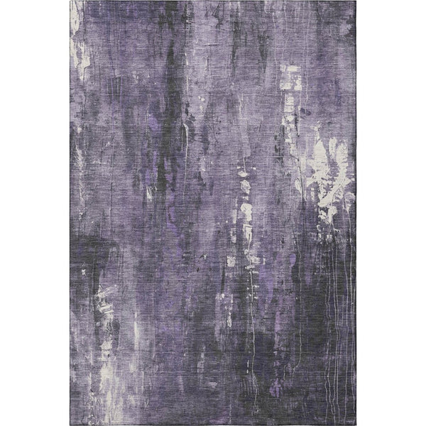 HomeRoots 9' X 12' Abstract Purple Charcoal Ivory Area Rug - Durable, Stain-Resistant, UV Protected Design 697103