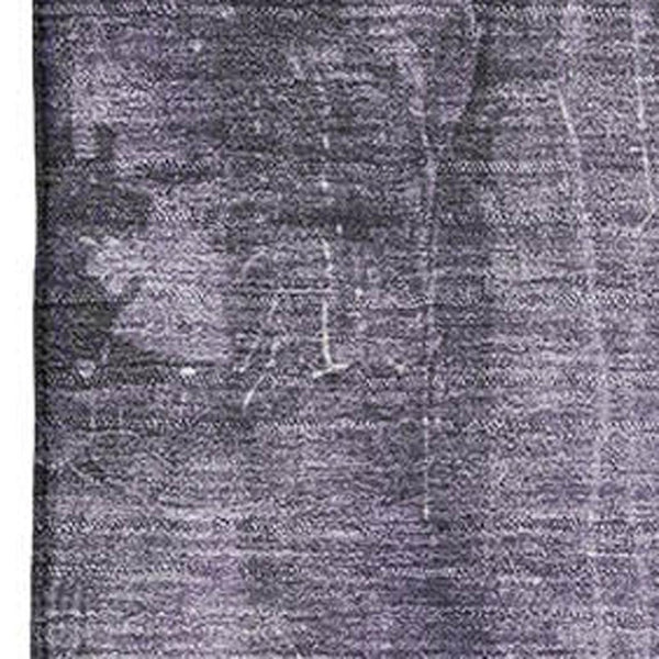 HomeRoots 10' X 14' Abstract Area Rug in Purple, Charcoal & Ivory - Washable, UV-Protected, Pet-Friendly Design 697104