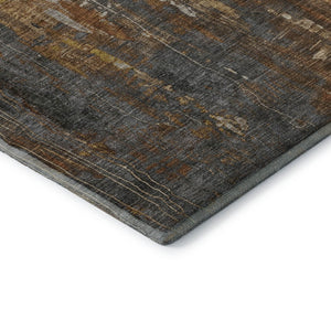 HomeRoots 10' X 14' Stylish Rust Charcoal Ivory Abstract Area Rug - UV Protected, Stain Resistant, Durable! 697110