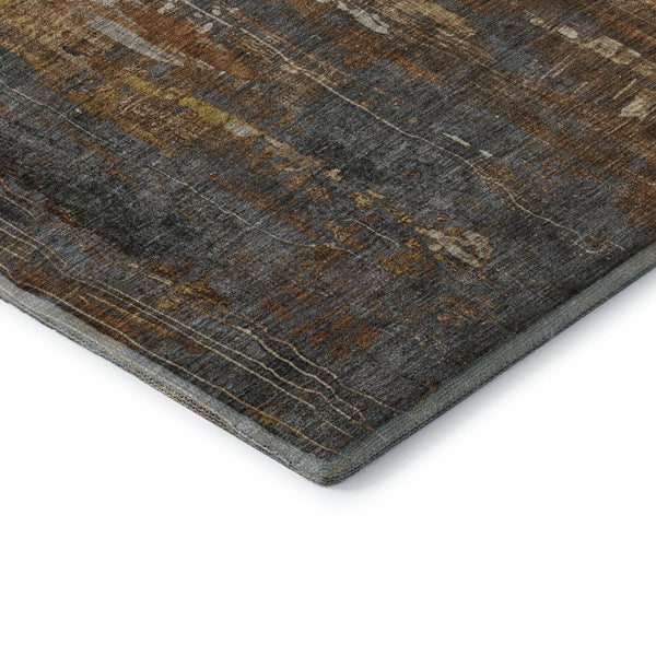 HomeRoots 10' X 14' Stylish Rust Charcoal Ivory Abstract Area Rug - UV Protected, Stain Resistant, Durable! 697110