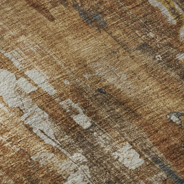 HomeRoots 10' X 14' Stylish Rust Charcoal Ivory Abstract Area Rug - UV Protected, Stain Resistant, Durable! 697110