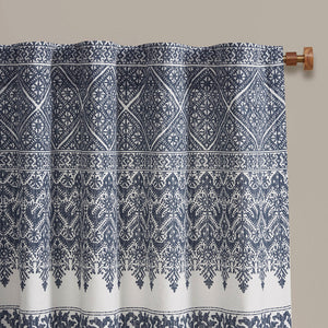 JLA Home INK+IVY - Cotton Boho Printed Curtain Panel with Tufted Chenille Detail, Lined, OEKO-TEX, Light-Filtering Privacy II40-1182
