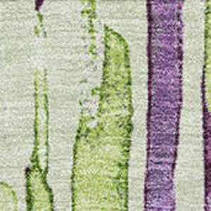 HomeRoots 9' X 12' Artichoke Green Striped Area Rug – Washable, UV-Protected, Perfect for Homes with Kids & Pets! 697127