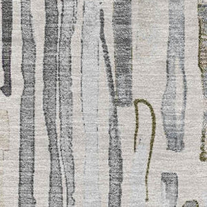 HomeRoots 8' X 10' Beige Tan & Silver Striped Area Rug - Washable, Stain Resistant, UV Protected for All Rooms 697132
