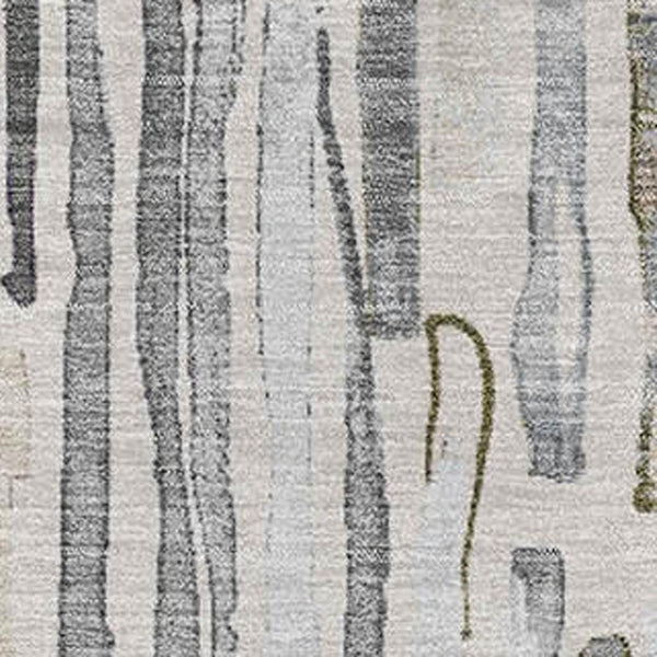 HomeRoots 8' X 10' Beige Tan & Silver Striped Area Rug - Washable, Stain Resistant, UV Protected for All Rooms 697132