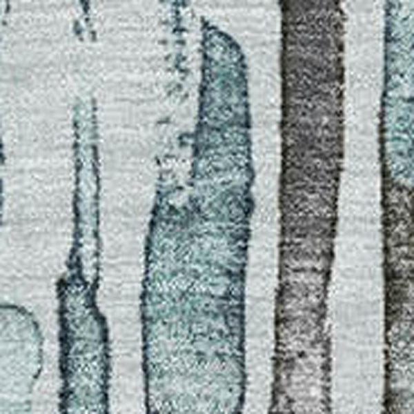 HomeRoots 10' X 14' Teal Gray Silver Striped Washable Area Rug with UV Protection for Modern Living Spaces 697146