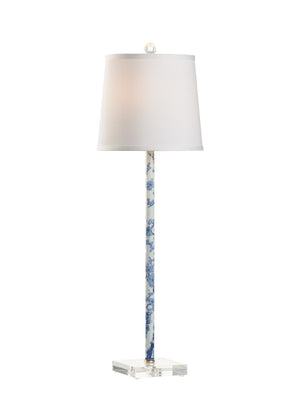 Macau Flute Lamp Blue, White/Cream 69714 Chelsea House