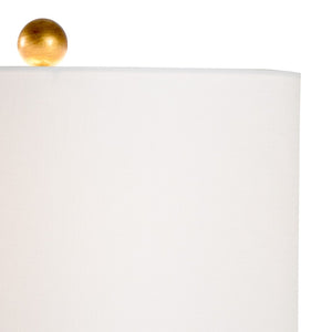 Chelsea House Hive Hand-Painted Green & White Table Lamp With Antique Gold Leaf Base, Slim 30" Artisanal Accent 69716