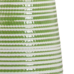 Chelsea House Hive Hand-Painted Green & White Table Lamp With Antique Gold Leaf Base, Slim 30" Artisanal Accent 69716