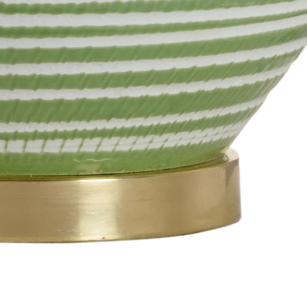 Chelsea House Classic Green-And-White Table Lamp With Polished Brass Mounting — 32" Ceramic Ambient Light Accent 69717