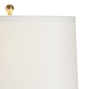 Chelsea House Classic Green-And-White Table Lamp With Polished Brass Mounting — 32" Ceramic Ambient Light Accent 69717