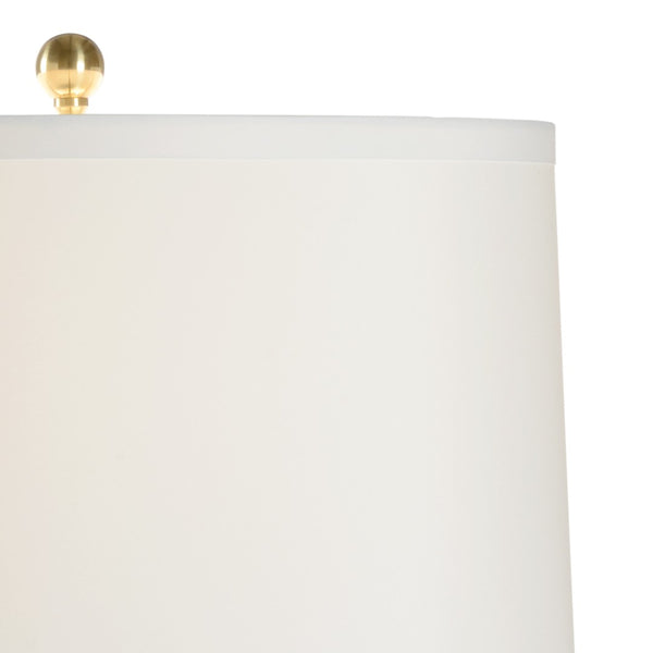 Chelsea House Classic Green-And-White Table Lamp With Polished Brass Mounting — 32" Ceramic Ambient Light Accent 69717