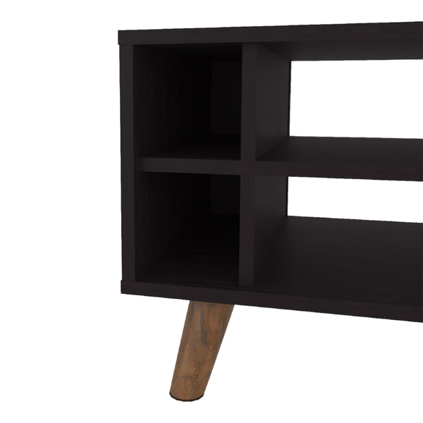 English Elm Latrobe Black Engineered Wood Coffee Table with Storage Compartments, Sleek Durable Finish for Living Rooms B092P309171