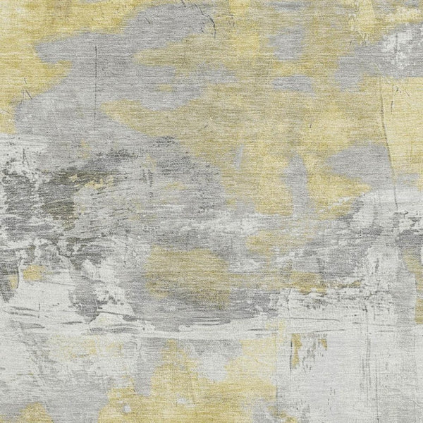 HomeRoots 10' X 14' Gold Gray Ivory Abstract Area Rug – Washable, UV Protected, Durable for Kids & Pets 697176
