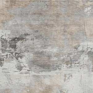 HomeRoots 5' X 8' Ivory Gray Beige Abstract Rug - Soft, Washable, Stain Resistant & UV Protected for All Spaces 697178