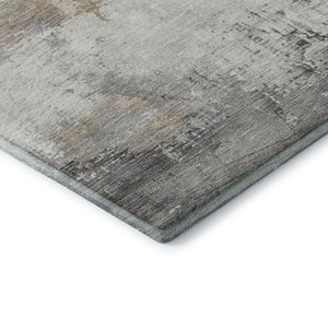 HomeRoots 9' X 12' Elegant Ivory Gray Beige Abstract Washable Area Rug with UV Protection & Stain Resistance 697181