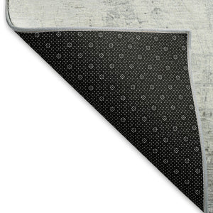HomeRoots 8' X 10' Teal Gray Ivory Abstract Area Rug - Washable, UV Resistant, Durable for Family Spaces 697186