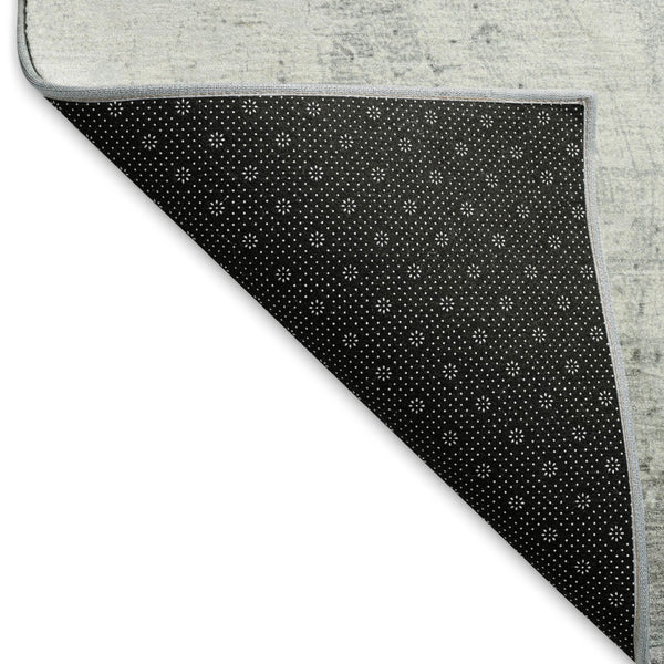 HomeRoots 8' X 10' Teal Gray Ivory Abstract Area Rug - Washable, UV Resistant, Durable for Family Spaces 697186