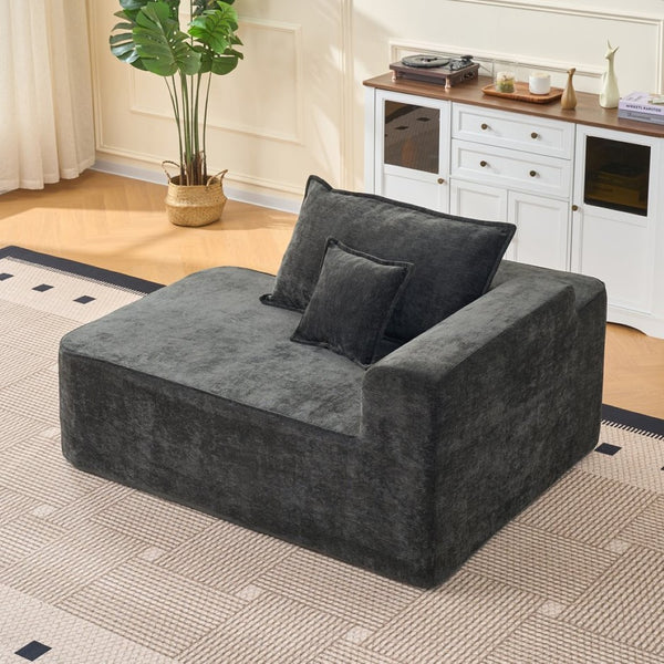 English Elm L Shaped Chenille Sectional with Deep Seats Modular Cloud Sofa for Living Room W3163S00104