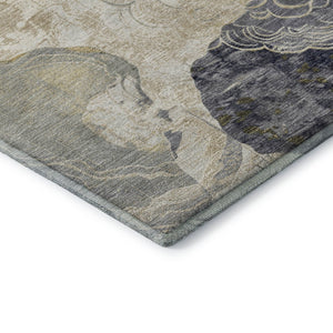 HomeRoots 10' X 14' Ivory Tan Charcoal Geometric Area Rug - Washable, Stain-Resistant, UV Protected & Durable! 697200