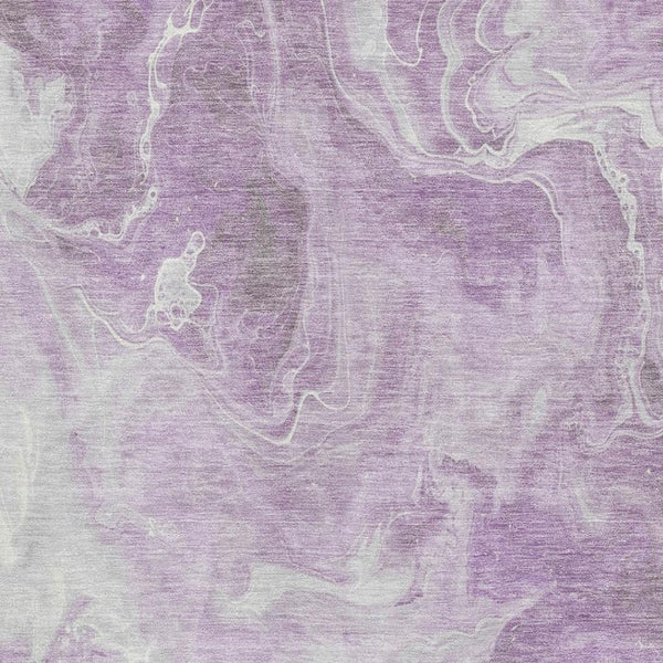HomeRoots 5' X 8' Lavender And Ivory Abstract Area Rug - Durable, Stain Resistant, UV Protected for Modern Homes 697226