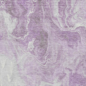HomeRoots 8' X 10' Lavender and Ivory Abstract Washable Area Rug - UV Protected, Stain Resistant, Modern Style 697228
