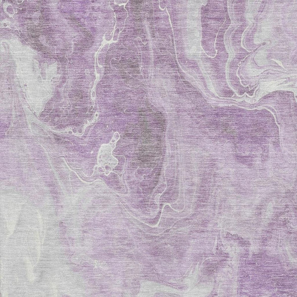 HomeRoots 8' X 10' Lavender and Ivory Abstract Washable Area Rug - UV Protected, Stain Resistant, Modern Style 697228
