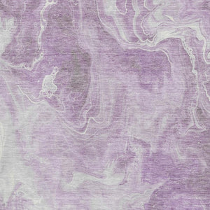 HomeRoots 9' X 12' Lavender And Ivory Abstract Area Rug – Durable, Washable, UV Protected, Perfect for Homes 697229
