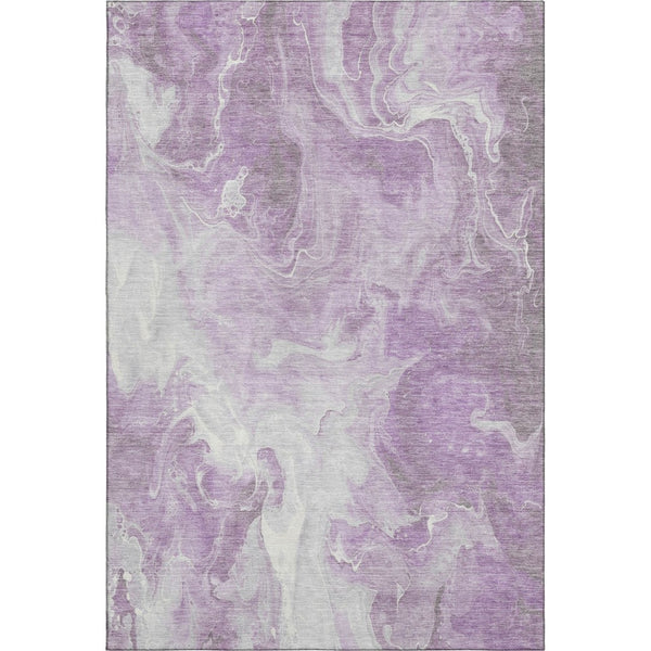 HomeRoots 10' X 14' Abstract Lavender & Ivory Washable Area Rug – UV Protected, Stain Resistant, Durable Design 697230